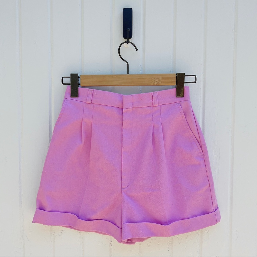 vintage pink pleated shorts